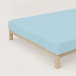 Schlafgut Spannbetttuch Pure aus Bio Baumwolle 140x200 - 160x220 cm | blue-light -