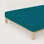 Schlafgut Spannbetttuch Pure aus Bio Baumwolle 140x200 - 160x220 cm | petrol-deep -