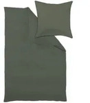 Curt Bauer Mako-Brokat-Damast Bettw&auml;sche Arezzo 135x200 cm + 80x80 cm | olive -