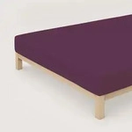Schlafgut Spannbetttuch Pure aus Bio Baumwolle 120x200 - 130x220 cm | purple-deep -