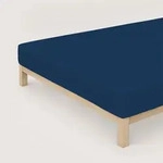 Schlafgut Spannbetttuch Pure aus Bio Baumwolle 90x190 - 100x220 cm | blue-deep - blau