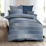 Kaeppel Mako-Satin Bettw&auml;sche Timeless 155x220 cm + 80x80 cm | blau - blau