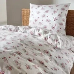 Traumschlaf Frottee Bettw&auml;sche Claire rot 135x200 cm + 80x80 cm - rot;wei&szlig;
