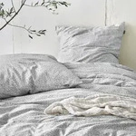 Irisette Seersucker Bettw&auml;sche Easy Airdrie 135x200 cm + 80x80 cm | silber - grau