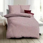 Kaeppel Biber Bettw&auml;sche Vichy Karo rot 135x200 cm + 80x80 cm - rot;wei&szlig;