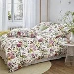 Irisette Mako-Satin Bettw&auml;sche Glamour Mariestad wei&szlig; 155x220 cm + 80x80 cm -