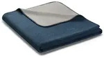 Biederlack Wohndecke Melange Doubleface 150x200 cm | marineblau-silber - blau;grau