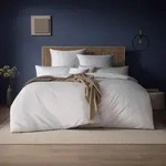 Estella Mako-Satin Uni Bettw&auml;sche Valetta 135x200 cm + 80x80 cm | weiss - wei&szlig;