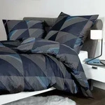 Janine Mako-Satin Bettw&auml;sche J.D. 87065 nachtschattenblau 155x220 cm + 80x80 cm -