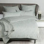 Janine Edelflanell Bettw&auml;sche Chinchilla S 78060 135x200 cm + 80x80 cm | salbeigr&uuml;n