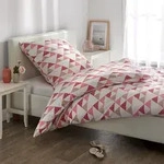 Traumschlaf Frottee Bettw&auml;sche Christin 155x200 cm + 80x80 cm - rot;wei&szlig;
