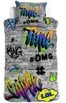 Traumschlaf Bettw&auml;sche Graffiti OMG 155x220 cm + 80x80 cm - bunt