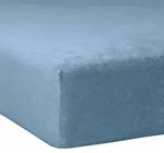 Traumschlaf Flausch Frottee Spannbettlaken 90x190 cm - 100x200 cm | korn - blau