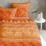 Traumschlaf Satin Bettw&auml;sche Indi 200x220 cm + 2x 80x80 cm - orange