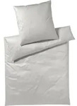 elegante Mako-Satin Bettw&auml;sche Solid beige 135x200 cm + 80x80 cm - beige