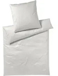 elegante Mako-Satin Bettw&auml;sche Solid natur 155x220 cm + 80x80 cm - beige