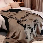 Biederlack Wohndecke Deer 150x200 cm - braun;schwarz