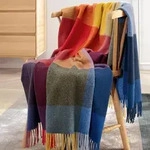 Biederlack Plaid Bright Square, 80% Wolle, 20% Kaschmir 130x170 cm - bunt