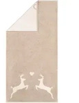 Caw&ouml; Handt&uuml;cher Alpenchic Hirsche Duschtuch 70x140 cm | natur - beige