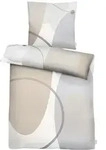 Apelt Mako-Satin Bettw&auml;sche Giro grau rose 135x200 cm + 80x80 cm - grau;beige