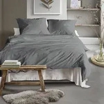 Irisette Mako-Satin Bettw&auml;sche Tokio 8607 135x200 cm + 80x80 cm | grau - grau