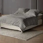 Irisette Mako-Satin Bettw&auml;sche Wave 8559 200x200 cm + 2x 80x80 cm | grau -