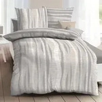 Kaeppel Mako-Satin Bettw&auml;sche Curvy 135x200 cm + 80x80 cm | silber - grau