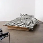 Marc O Polo Mako-Satin Bettw&auml;sche Classic Stripe 155x220 cm + 80x80 cm | anthracite