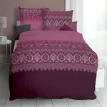 Kaeppel Mako-Satin Bettw&auml;sche Opulence burgund 135x200 cm + 80x80 cm -...
