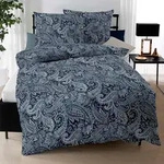 Kaeppel Interlock Jersey Bettw&auml;sche Glory 155x220 cm + 80x80 cm | saphir - blau