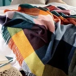 Biederlack Plaid Vibrant Square, 80% Wolle, 20% Kaschmir 130x170 cm - bunt