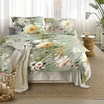 Irisette Flausch Cotton Bettw&auml;sche Zobel 8596 salbei 135x200 cm + 80x80 cm - gr&uuml;n