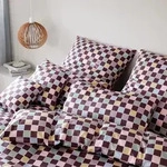 elegante Interlock Jersey Bettw&auml;sche Scrabble 155x220 cm + 80x80 cm | merlot -...