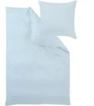 Curt Bauer Uni Mako-Satin Bettw&auml;sche 155x220 cm + 80x80 cm | azur - blau