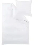 Curt Bauer Uni Mako-Satin Bettw&auml;sche 135x200 cm + 80x80 cm | wei&szlig; - wei&szlig;