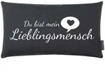 Magma Dekokissen Lieblingsmensch anthrazit 30x50 cm - grau