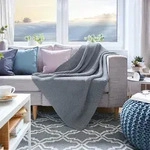 Hahn Strickdecke 545001 130x170 cm | mittelgrau - grau