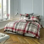 Fleuresse gewebte Edelflanell Bettw&auml;sche Lech Karo klassik 135x200 cm + 80x80 cm -