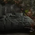 Essenza Mako-Satin Bettw&auml;sche Minte 135x200 cm + 80x80 cm | anthracite - grau