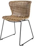Gartenstuhl Wings aus Rattan, modern und wetterfest, 2er-Set in Natur, f&uuml;r Innen und