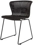 Gartenstuhl Wings aus Rattan, wetterfestes Design, modern, schwarz, 2er-Set, Outdoor