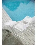 Gartensessel Lido aus Aluminium, modern mit Kufengestell, Wei&szlig;, wetterfest und