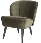 Sessel Sara Samt, elegantes Design aus Birkenholz, modern gepolstert, waldgr&uuml;n,