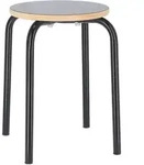Hocker Paris Metall, modern und stapelbar, Schwarz, platzsparendes Design f&uuml;r...