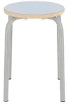 Hocker Paris Metall und Multiplex, modern stapelbar, taupe, 4-Fu&szlig;-Design f&uuml;r Indoor