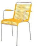 Stuhl Stapelsessel Spaghetti von Fiam aus Aluminium, Retro Chic Design, Gelb,