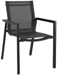 Gartenstuhl Delia von Brafab aus Aluminium und Textilene, modern, Schwarz,...