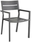 Gartenstuhl Delia mit Armlehne aus Aluminium, modern, grau, pflegeleicht, Brafab