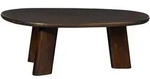 Couchtisch Roundly aus Mangoholz, Retro Chic Design, Braun Walnuss, organische Form,