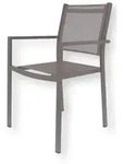 Stapelsessel Aria aus Aluminium und Textilene, Outdoor-Stuhl im modernen Design,